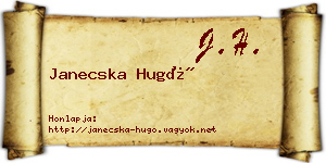 Janecska Hugó névjegykártya